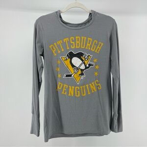 Pittsburgh Penguins Hockey Long Sleeve Hooded Stretch Knit Top, Women's Medium